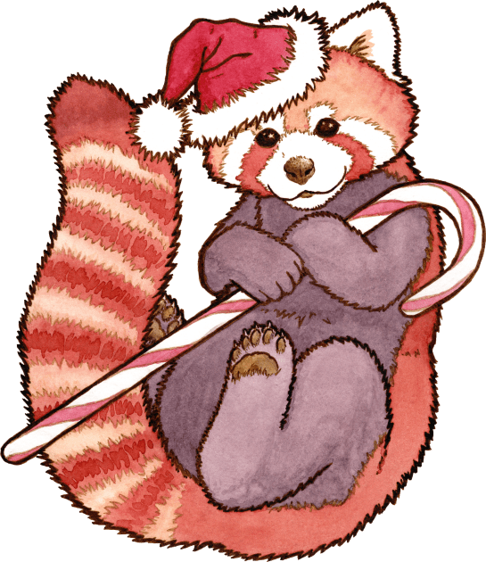 Sweet Fantasy Santa Red Panda Kids T-Shirt by MarinaIllustration