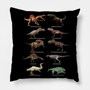 Largest Meat Eaters - Spinosaurus Tyrannosaurus Rex Pillow