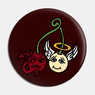 Demon and Angel Cherries Pin