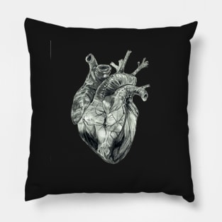 Anatomical Drawing of a Human Heart Pillow