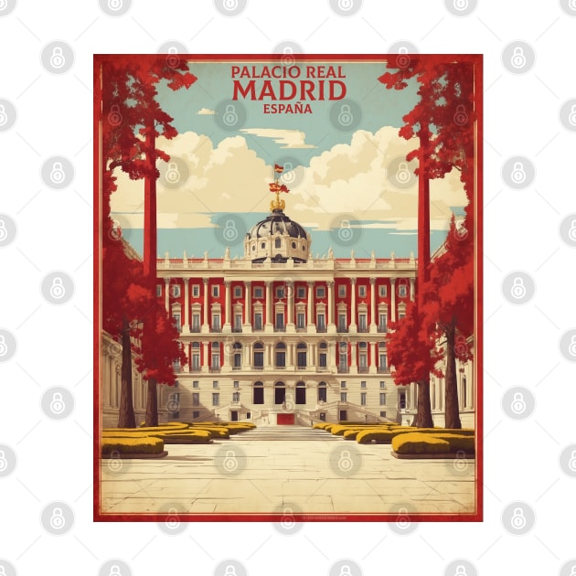 Palacio Real Madrid Spain Travel Tourism Retro Vintage by TravelersGems