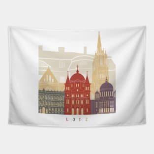 Lodz skyline poster Tapestry