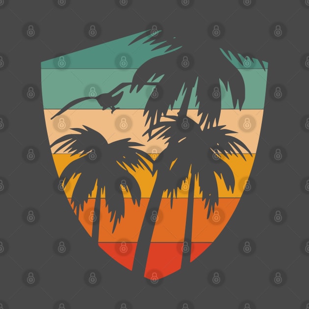 Beverly Hills los angeles palm trees badge vintage sunset by SpaceWiz95