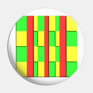 Red, green and yellow in relief. Pin