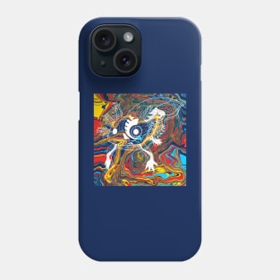 mexican axolotl in creative glitch painting ecopop Phone Case