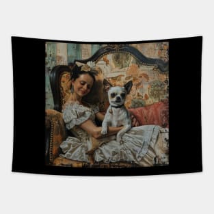 Lady and Chihuahua Tapestry