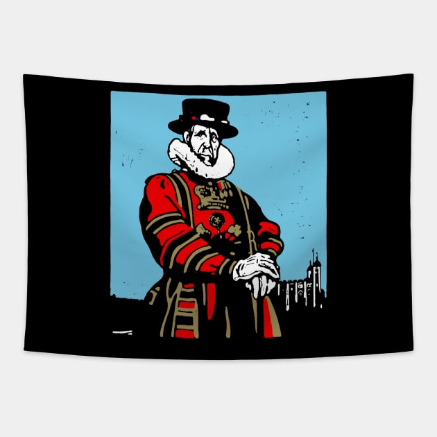 Yeoman Warder or Beefeater - Victorian Portrait Tapestry by Pixelchicken