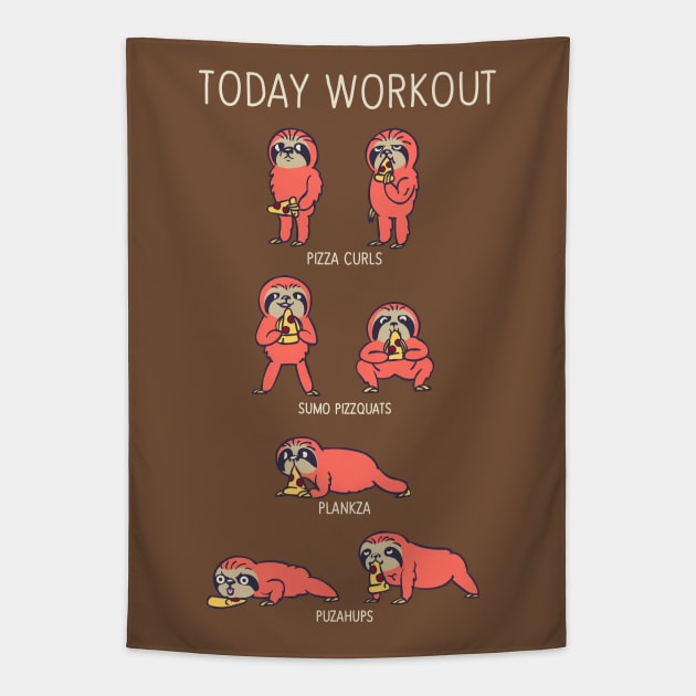 Today Workout with Sloth Tapestry by huebucket