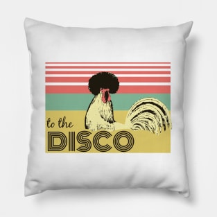 to the DISCO -  Vintage Black Crested White Chick Pillow