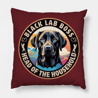 Black Lab Boss Pillow