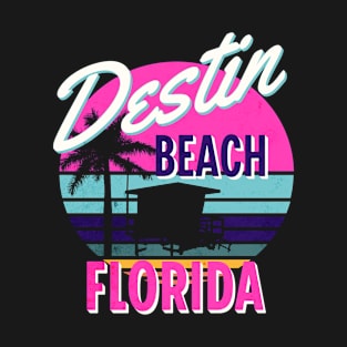 Destin Beach Florida Retro Vintage Sunset T-Shirt