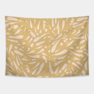 Bamboo Leaves in Light Gold / Ink Mood Tapestry