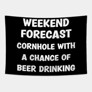 Weekend Forecast Cornhole With A Chance Of Beer Drinking Tapestry