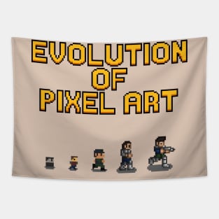 Pixel Art Evolution Line Tapestry