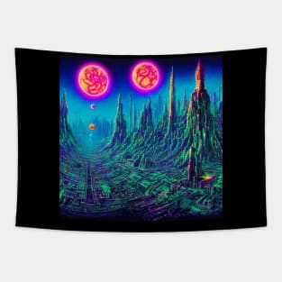 Sky Mysterious Astral City Tapestry