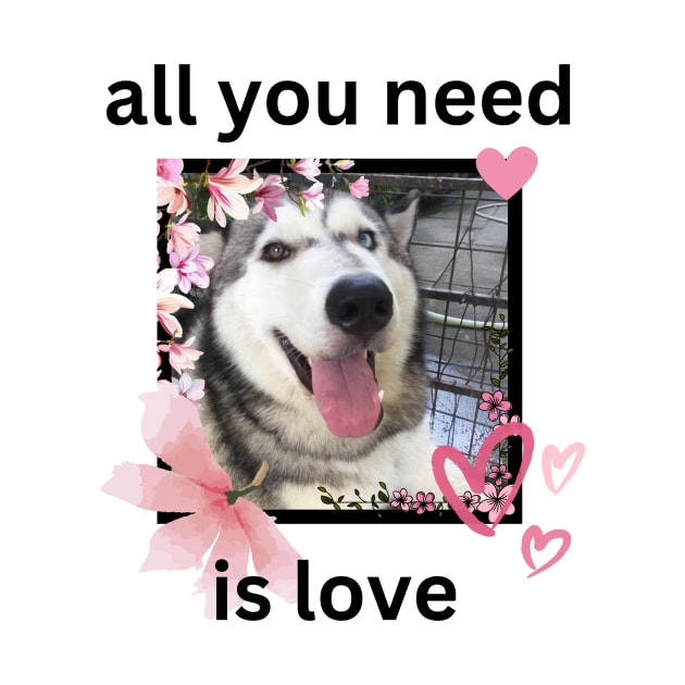 Cute Husky Love Quote Flowers by efgio