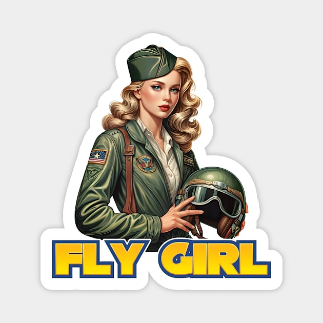 Fly Girl Magnet by Rawlifegraphic