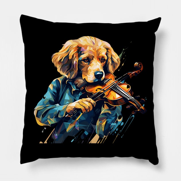 Dog playing violin Pillow by Graceful Designs