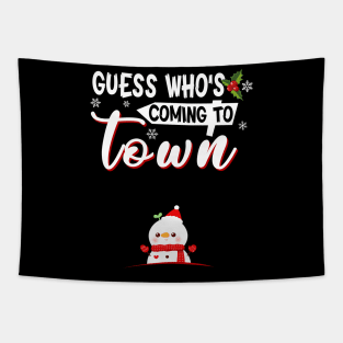 Gues Who_s Coming To Town Funny Pregnant Tapestry