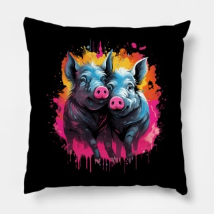 Wild Boar Couple Valentine Pillow