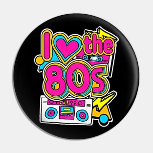 Retro 80's Party Girl Funny Cute Vintage Party Costume Women Pin