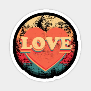 Love Vintage Typography Valentine Day Magnet