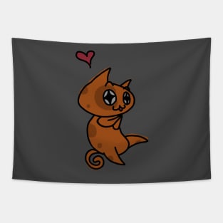 Kawaii Cute Kitty Cat with Heart Tapestry