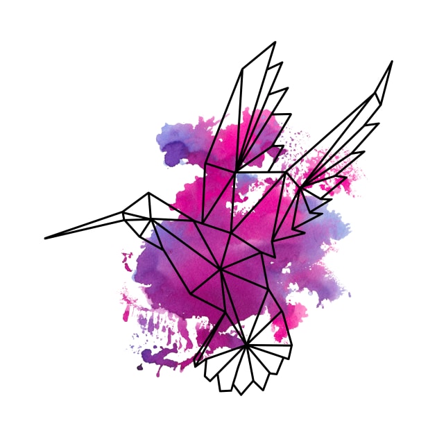 Geometric hummingbird by RosanneCreates