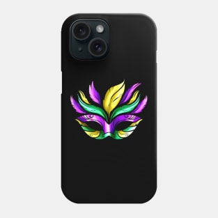 Purple, Green And Golden Mask For Mardi Gras Phone Case