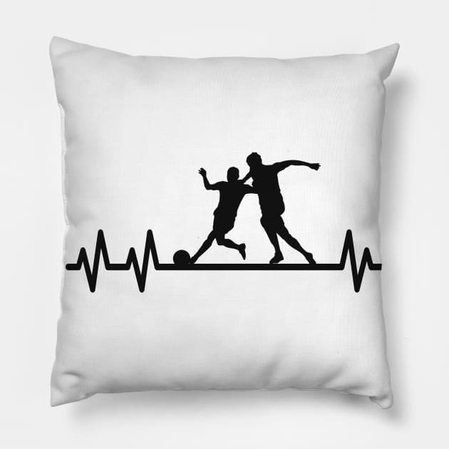 Soccer Heartbeat Pulse Heart Rate Pillow by Foxxy Merch