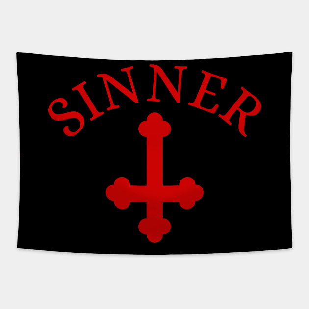 Sinner - inverted cross Tapestry by shmoart