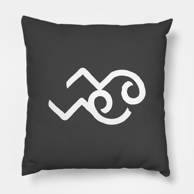 Aquarius and Cancer Double Zodiac Horoscope Signs Pillow by Zodiafy