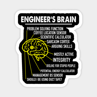 Engineer's Brain Funny Engineering Games Process Magnet