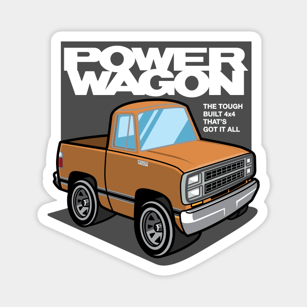 Sunburst Orange - Power Wagon (1980) Magnet by jepegdesign