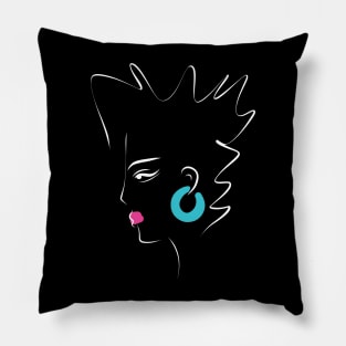 Portrait of a girl in a minimalistic linear style. Pillow