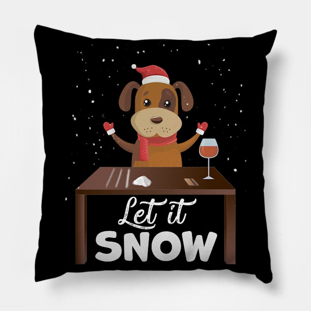 Let It Snow Cool Cocaine Dog Pillow by magazin