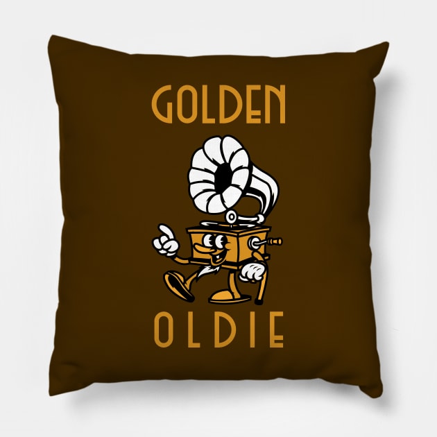 Golden Oldie Pillow by TJWDraws