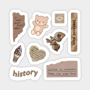 ice cream history brown pack sticker Magnet