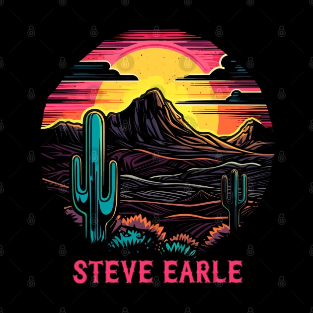 Steve Earle / Retro Style Country Fan Design by DankFutura