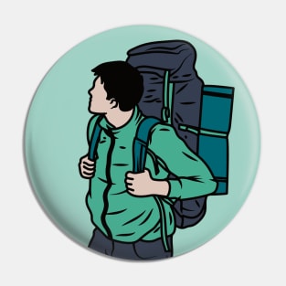 Backpacker Cartoon Pin