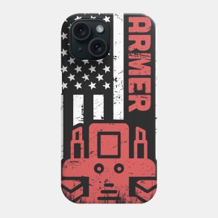 Farmer | Tractor & American Flag Phone Case