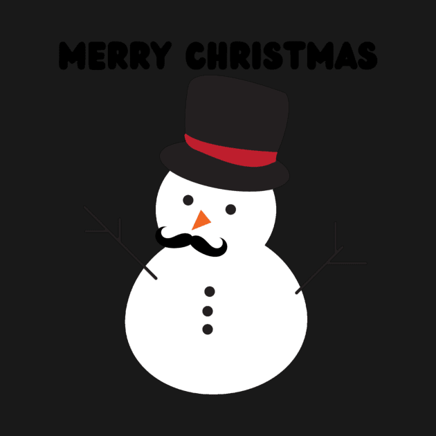 Merry Christmas - Cute Funny Snowman with Mustache and Carrot by Trendy-Now