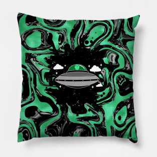 Alien Invasion Flying Saucer Pillow