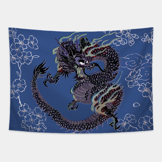 DRAGON LIFE Tapestry by kenji bento