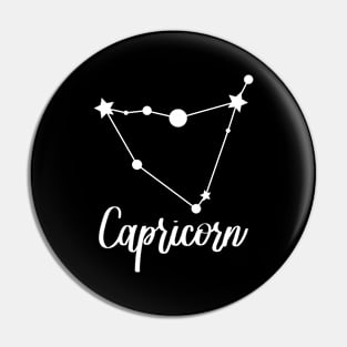 Capricorn Zodiac in White Pin