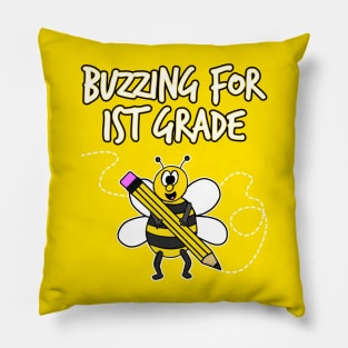 Back To School Bee, Buzzing For 1st Grade Pillow