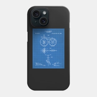 Bicycle Patent - Cycling Cyclist Bike Riding Fan Art - Blueprint Phone Case