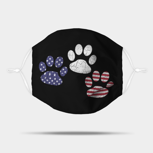 Red White Blue Dog Paws USA Flag 4th Of July Gifts America Tshirt happy