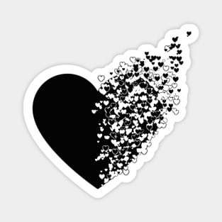 Black and White Breaking Heart Magnet