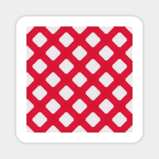 White and Red Diamond Pattern Magnet